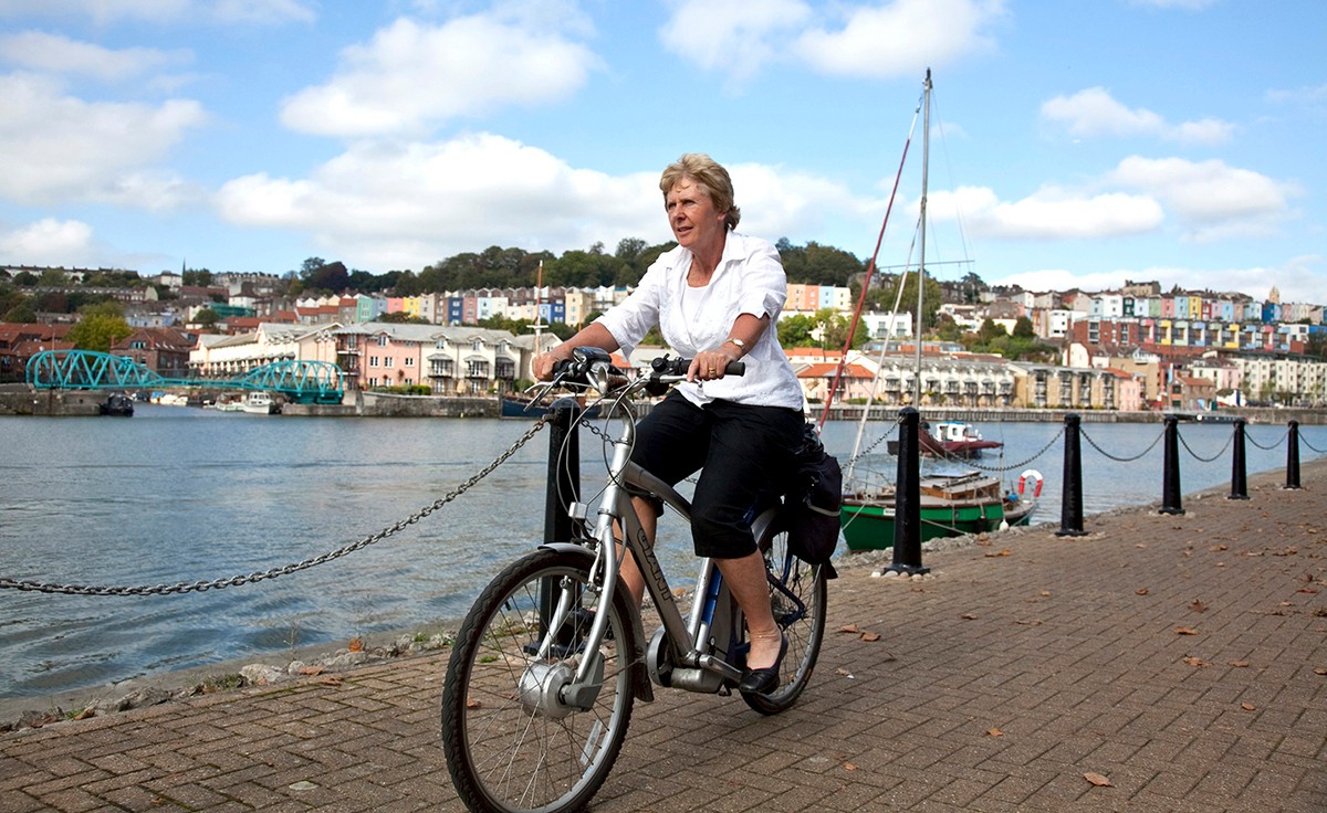 Cycling on Harbourside credit Chris Bahn Bristol City Council